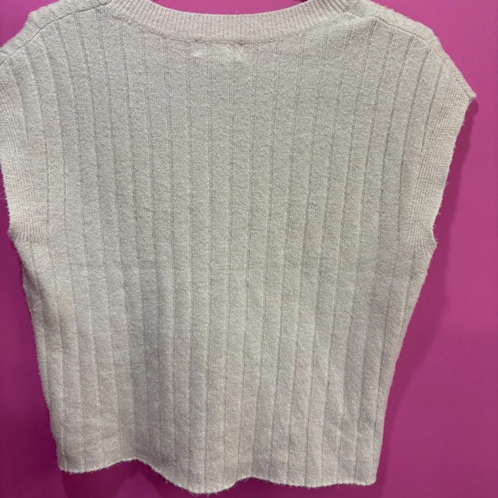 Wilt Ribbed Knit Popover Sweater Beige - Picture 3 of 3